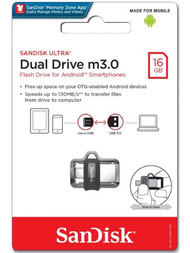 Picture of SanDisk Ultra Dual Drive M3.0 OTG for Android Devices - 16GB