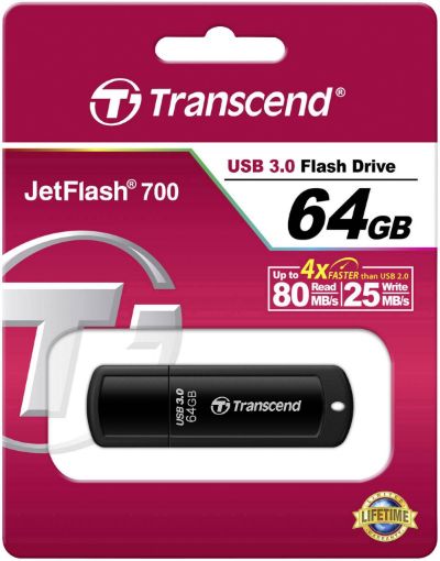 Picture of Transcend JetFlash 700 USB 3.0 Flash Drive - 64GB