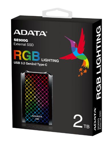 Picture of ADATA SE900G 2TB USB-C 3.2 Gen2 External RGB SSD Drive