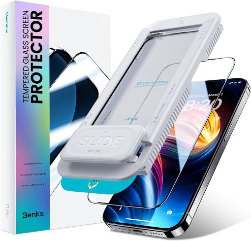 Picture of iPhone 15 Pro / Pro Max Glass Screen Protector V Pro Series by Benks Full Size Tempered Glass